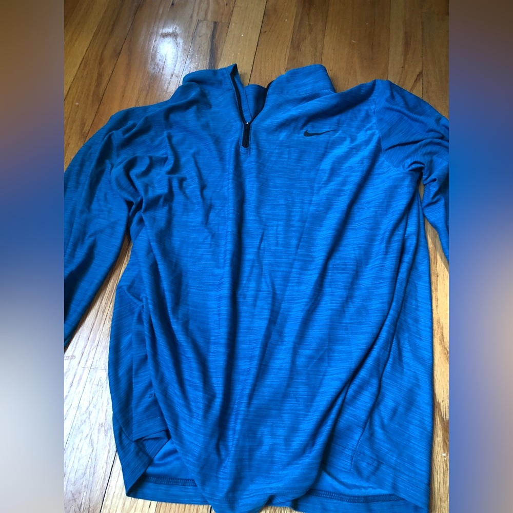 Nike men’s dri fit blue quarter zip pullover large
